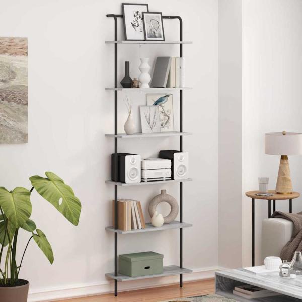 Bücherregal 6 Ebenen 60 x 24 x 203 cm Holzwerkstoff