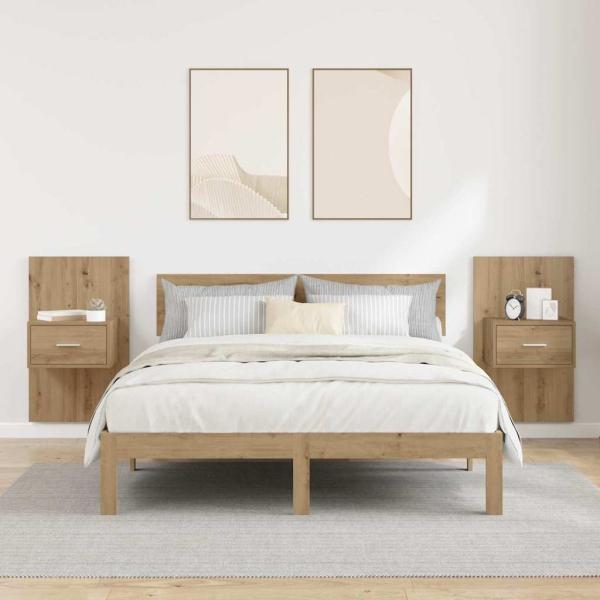 Nachttisch 2 stk. Artisan-Eiche 50 x 32,5 x 80cm Holzwerkstoff