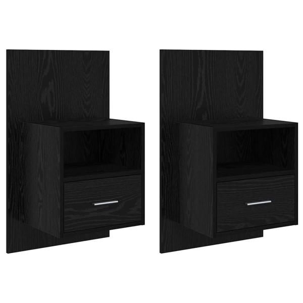 Nachttisch 2 stk. Schwarz Eichen-Optik 50 x 32,5 x 80cm