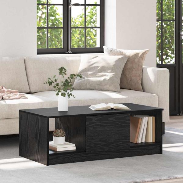 ARDEBO.de - Couchtisch Schwarz Eichen-Optik 102 x 50 x 36cm Holzwerkstoff