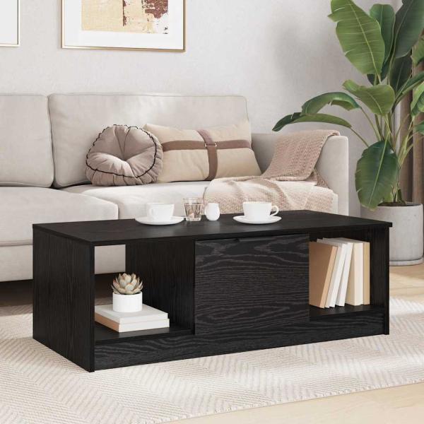 Couchtisch Schwarz Eichen-Optik 102 x 50 x 36cm Holzwerkstoff