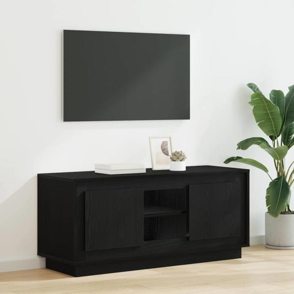 ARDEBO.de - TV-Schränk 102 x 35 x 45 cm Schwarz Eichen-Optik Holzwerkstoff