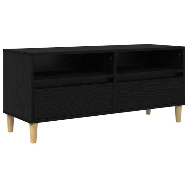 TV-Schränk 100 x 34,5 x 44,5 cm Schwarz Eichen-Optik