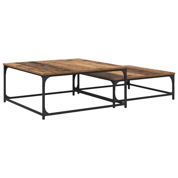 Couchtisch 2 stk. Altholz 80 x 80 x 35 cm Holzwerkstoff