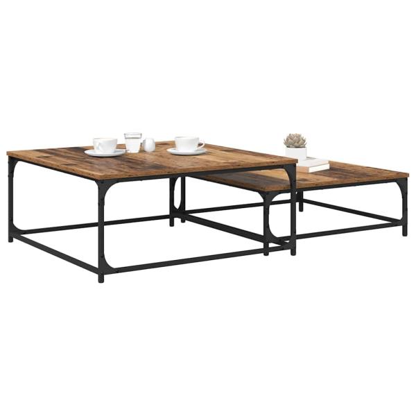 Couchtisch 2 stk. Altholz 80 x 80 x 35 cm Holzwerkstoff