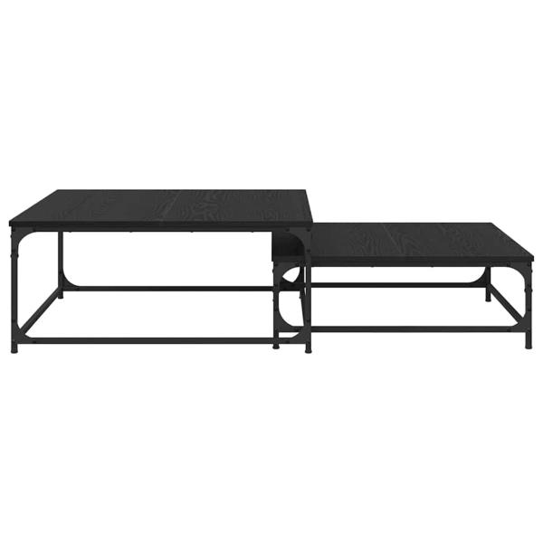 Couchtisch 2 stk. Schwarz Eichen-Optik 80 x 80 x 35 cm