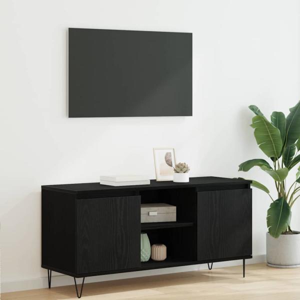 ARDEBO.de - TV-Schränk 104 x 35 x 50 cm Schwarz Eichen-Optik Holzwerkstoff