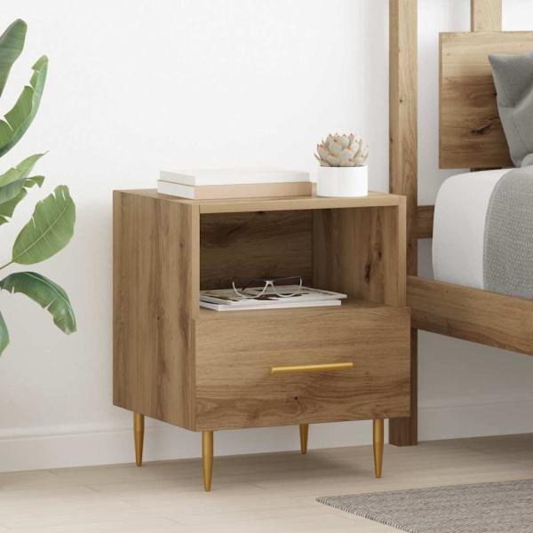 ARDEBO.de - Nachttisch Braun 40 x 35 x 47,5 cm Holzwerkstoff