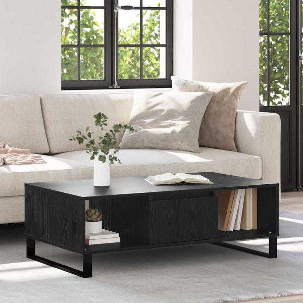 ARDEBO.de - Couchtisch Schwarz Eichen-Optik 104 x 60 x 35 cm Holzwerkstoff