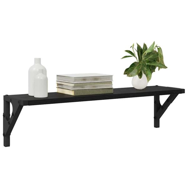 Wandregale 2 stk. Schwarz Eichen-Optik 60 x 15 x 15,5 cm