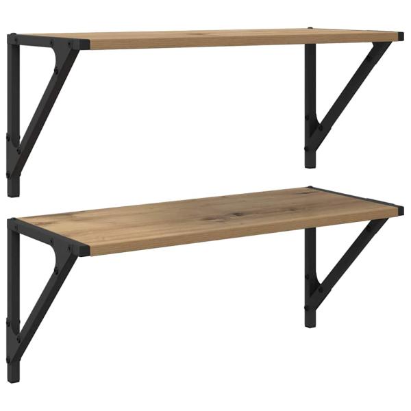 Wandregale 2 stk. Artisan-Eiche 60 x 25 x 25,5 cm Holzwerkstoff