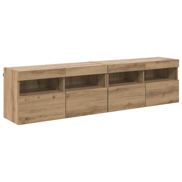 TV-Wandregale 2 stk. Artisan-Eiche Holzwerkstoff