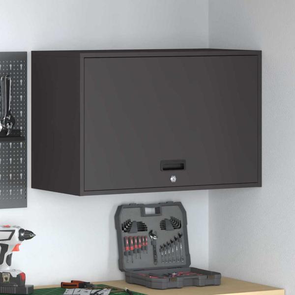 ARDEBO.de - Wandschrank für die Garage mit Gasdrucklift-Tür Schwarz