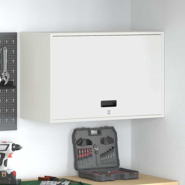 ARDEBO.de - Wandschrank für die Garage mit Gasdrucklift-Tür Weiß