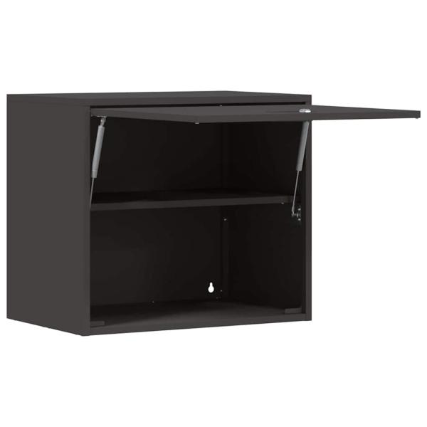 Wandschrank für die Garage mit Gasdrucklift-Tür Schwarz