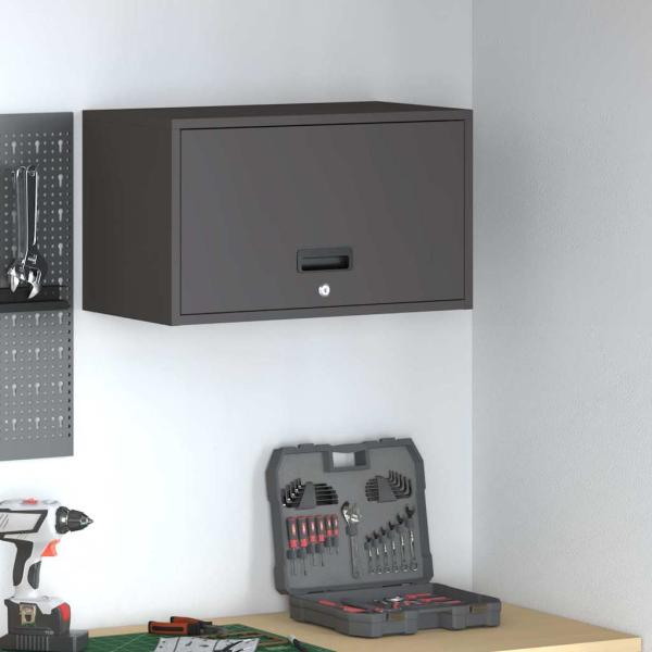 ARDEBO.de - Wandschrank für die Garage mit Gasdrucklift-Tür Schwarz