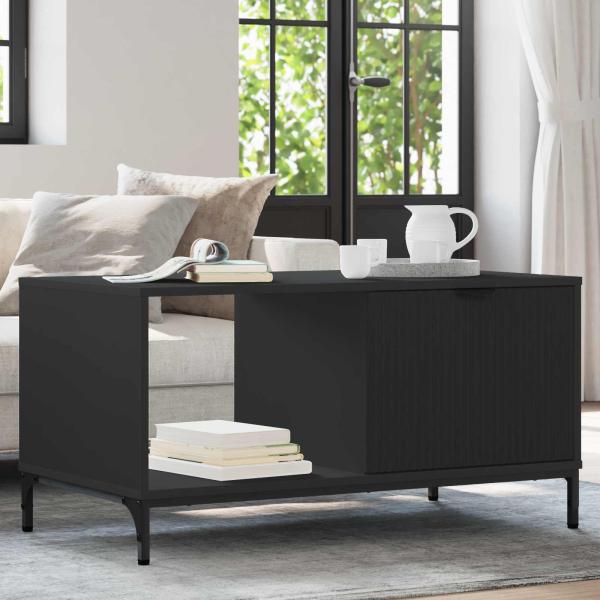 ARDEBO.de - Couchtisch Schwarz Eichen-Optik 90 x 49 x 46 cm Holzwerkstoff