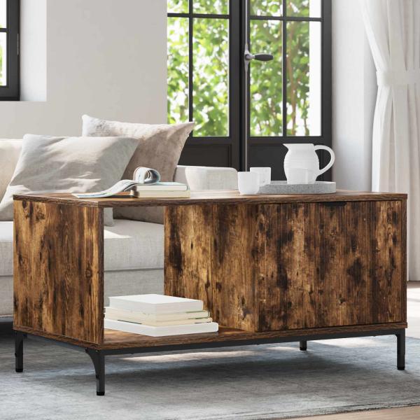 ARDEBO.de - Couchtisch Räuchereiche 90 x 49 x 46 cm Holzwerkstoff