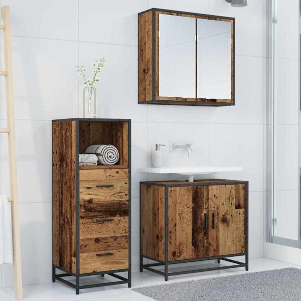 Badezimmermöbel-Set Altholz 35 x 37,5 x 100 cm Holzwerkstoff