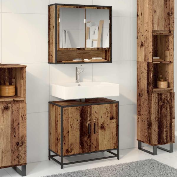 ARDEBO.de - Waschbeckenschrank Altholz 65 x 33 x 60 cm Holzwerkstoff