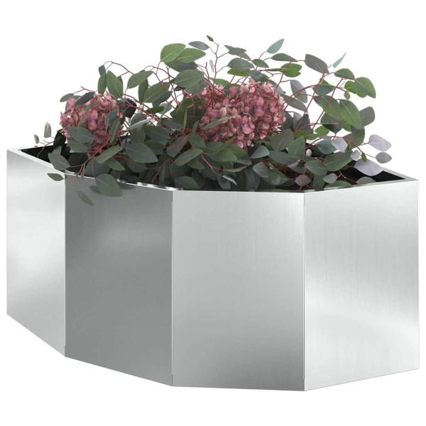 Eckpflanzer Silber 60 x 60 x 35 cm Verzinkter Stahl