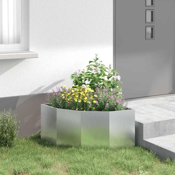Eckpflanzer Silber 60 x 60 x 35 cm Verzinkter Stahl