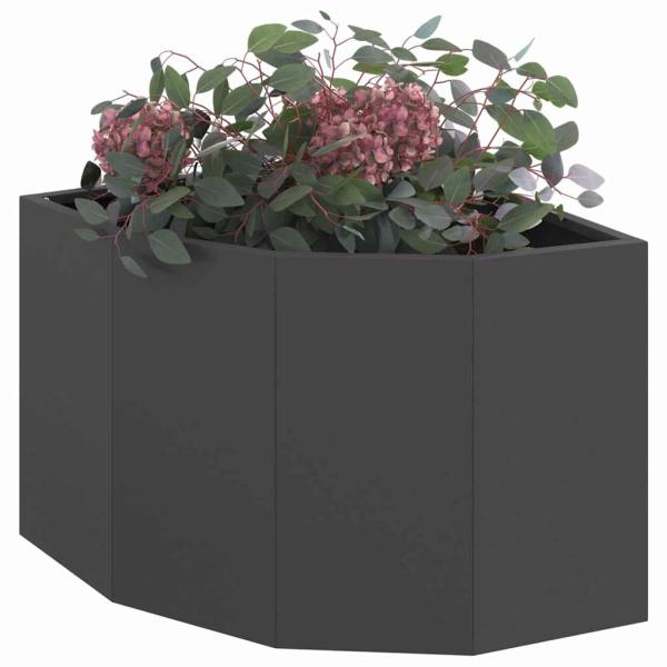 Eckpflanzer Schwarz 45 x 45 x 35 cm Stahl