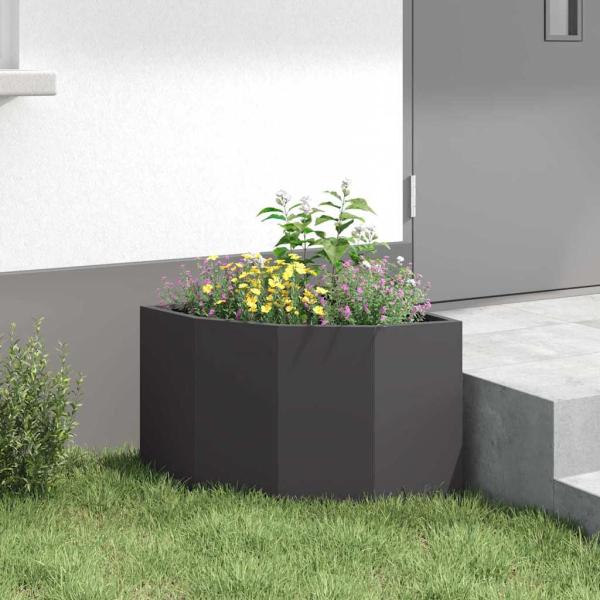 Eckpflanzer Schwarz 45 x 45 x 35 cm Stahl