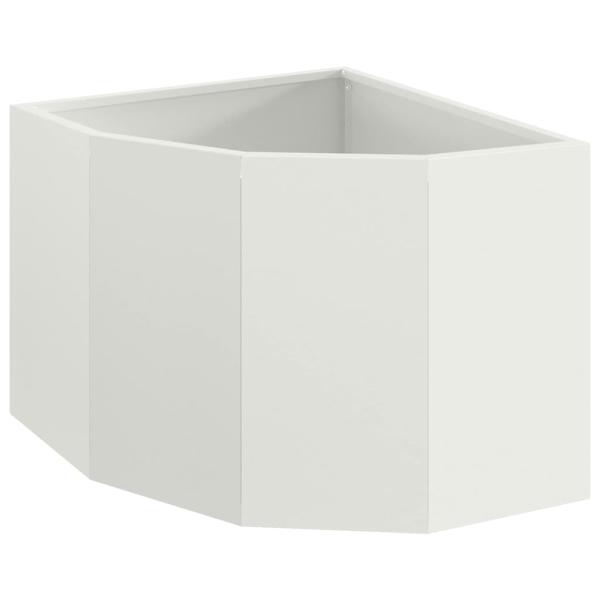Eckpflanzer Weiß 45 x 45 x 35 cm Stahl