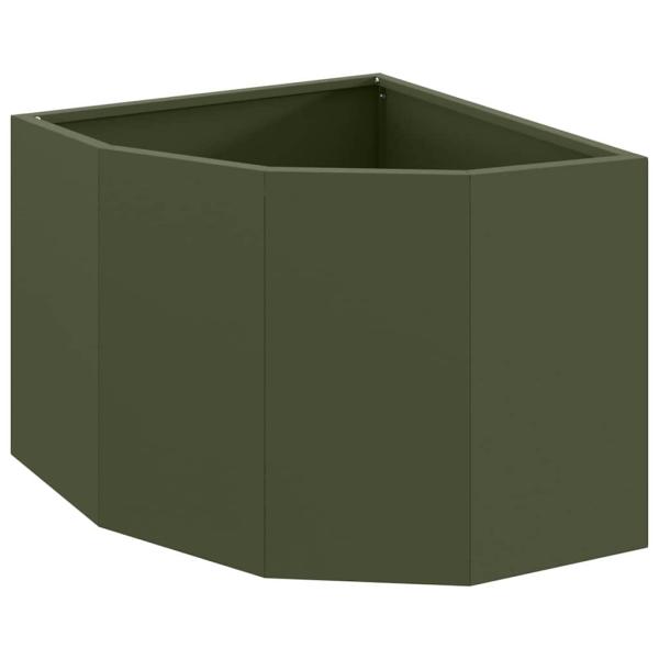 Eckpflanzer Olivgrün 45 x 45 x 35 cm Stahl