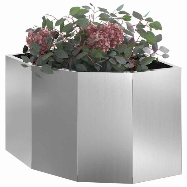 Eckpflanzer Silber 45 x 45 x 35 cm Verzinkter Stahl