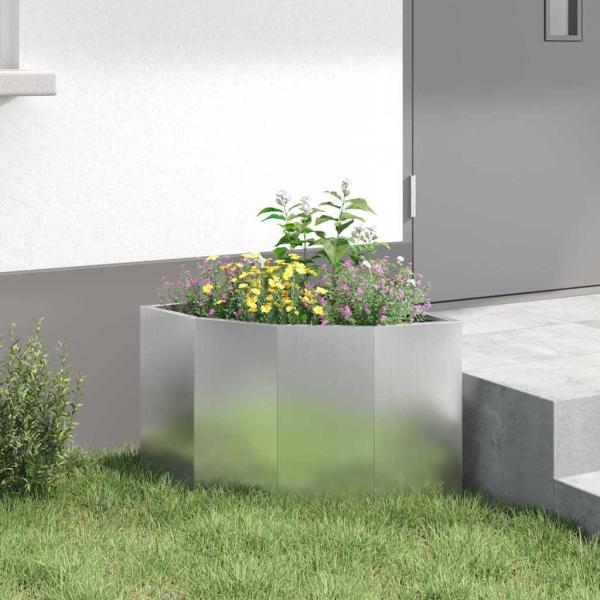 Eckpflanzer Silber 45 x 45 x 35 cm Verzinkter Stahl