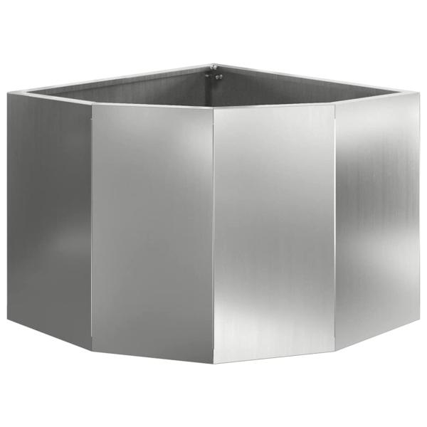 Eckpflanzer Silber 45 x 45 x 35 cm Verzinkter Stahl