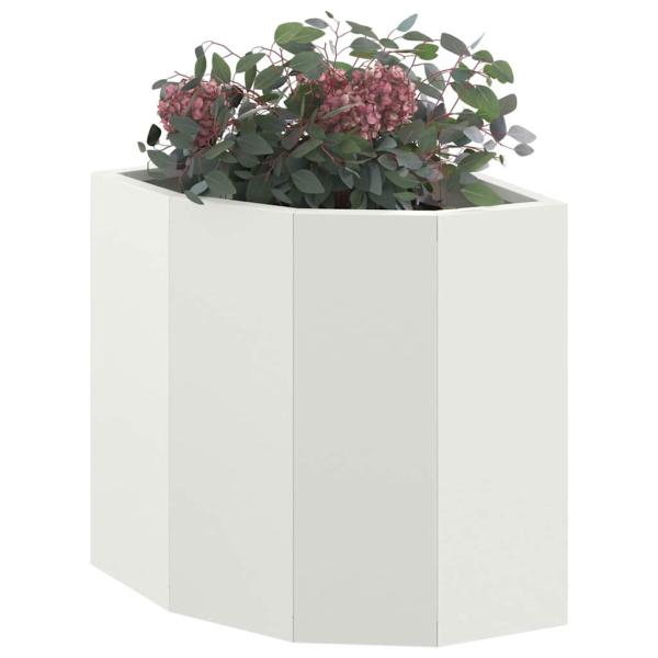 Eckpflanzer Weiß 30 x 30 x 35 cm Stahl