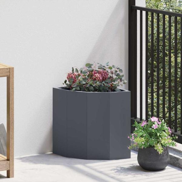 ARDEBO.de - Eckpflanzer Anthrazit 30 x 30 x 35 cm Stahl