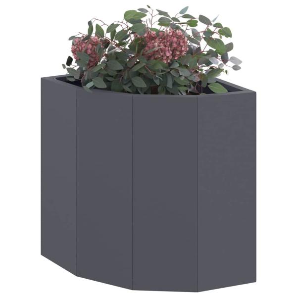 Eckpflanzer Anthrazit 30 x 30 x 35 cm Stahl