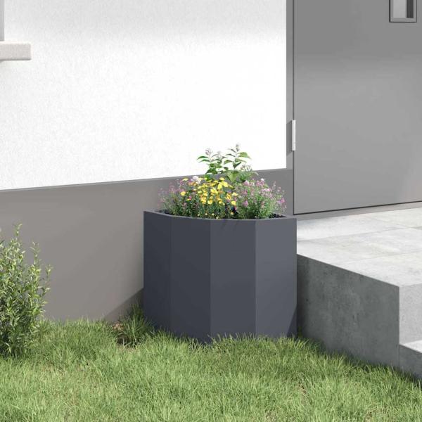 Eckpflanzer Anthrazit 30 x 30 x 35 cm Stahl
