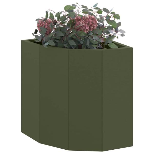 Eckpflanzer Olivgrün 30 x 30 x 35 cm Stahl