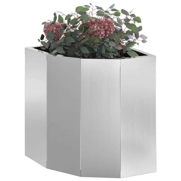 Eckpflanzer Silber 30 x 30 x 35 cm Verzinkter Stahl