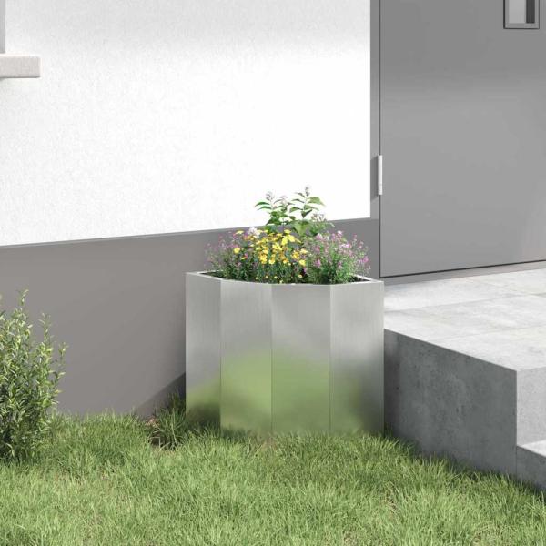 Eckpflanzer Silber 30 x 30 x 35 cm Verzinkter Stahl