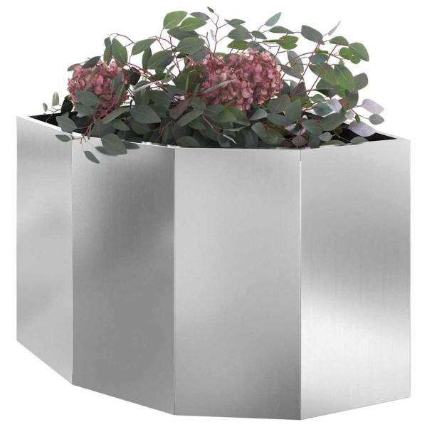 Eckpflanzer Silber 60 x 60 x 50 cm Verzinkter Stahl