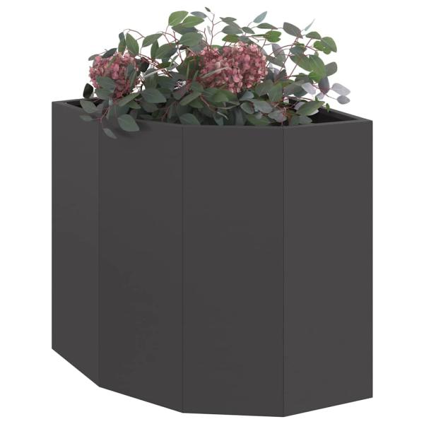 Eckpflanzer Schwarz 45 x 45 x 50 cm Stahl