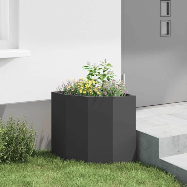 Eckpflanzer Schwarz 45 x 45 x 50 cm Stahl