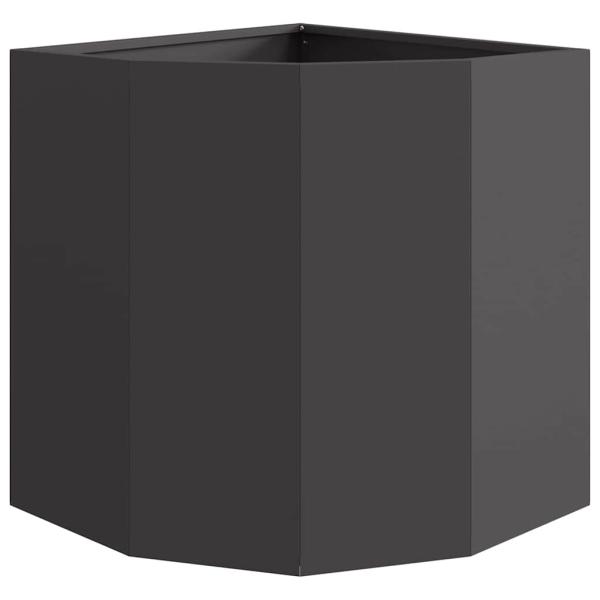 Eckpflanzer Schwarz 45 x 45 x 50 cm Stahl