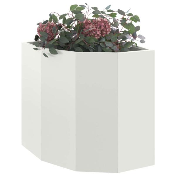 Eckpflanzer Weiß 45 x 45 x 50 cm Stahl
