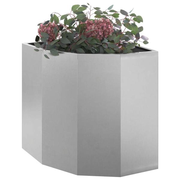 Eckpflanzer Silber 45 x 45 x 50 cm Edelstahl