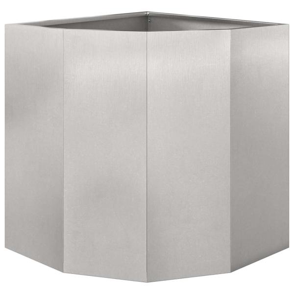 Eckpflanzer Silber 45 x 45 x 50 cm Edelstahl