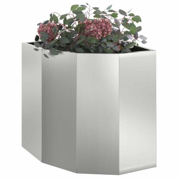 Eckpflanzer Silber 45 x 45 x 50 cm Verzinkter Stahl