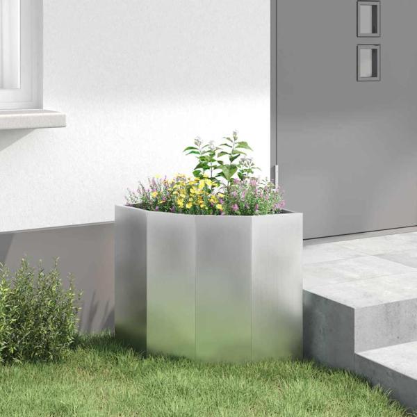Eckpflanzer Silber 45 x 45 x 50 cm Verzinkter Stahl