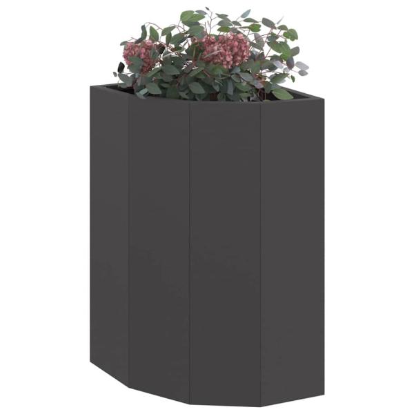 Eckpflanzer Schwarz 30 x 30 x 50 cm Stahl